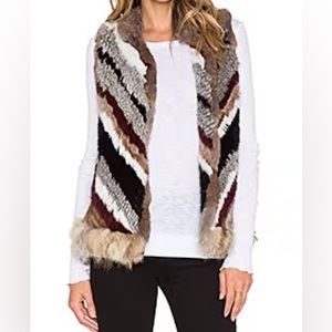 Elizabeth & James Tanya Coyote and Rabbit Fur Vest